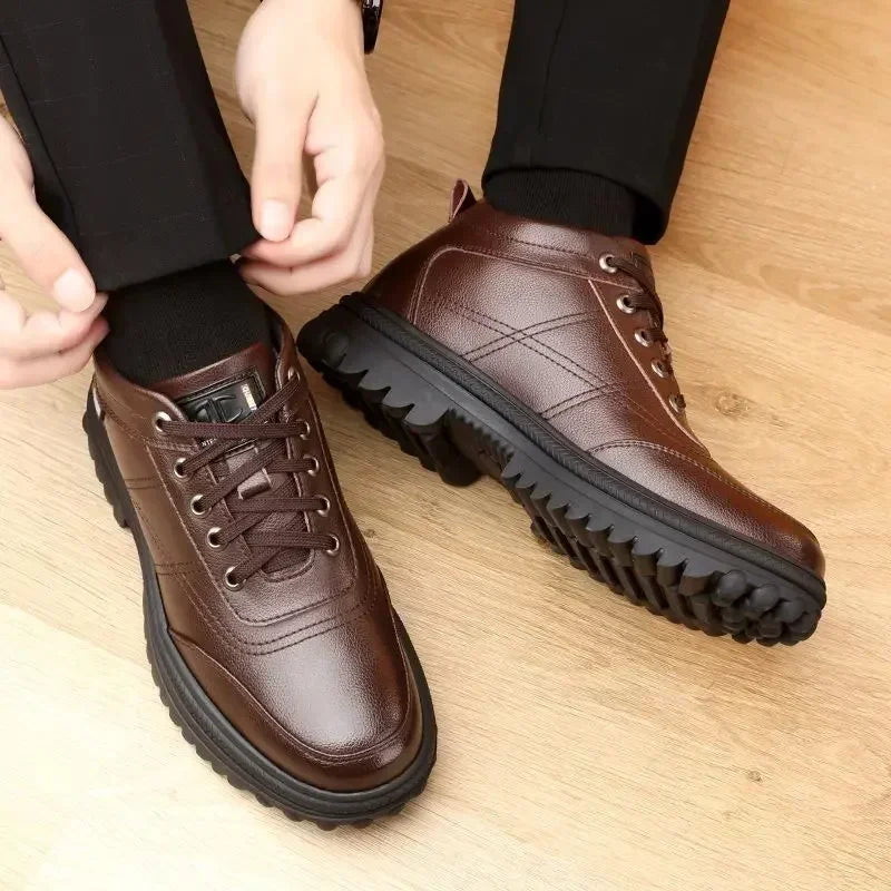 Bota Masculina Casual De Couro
