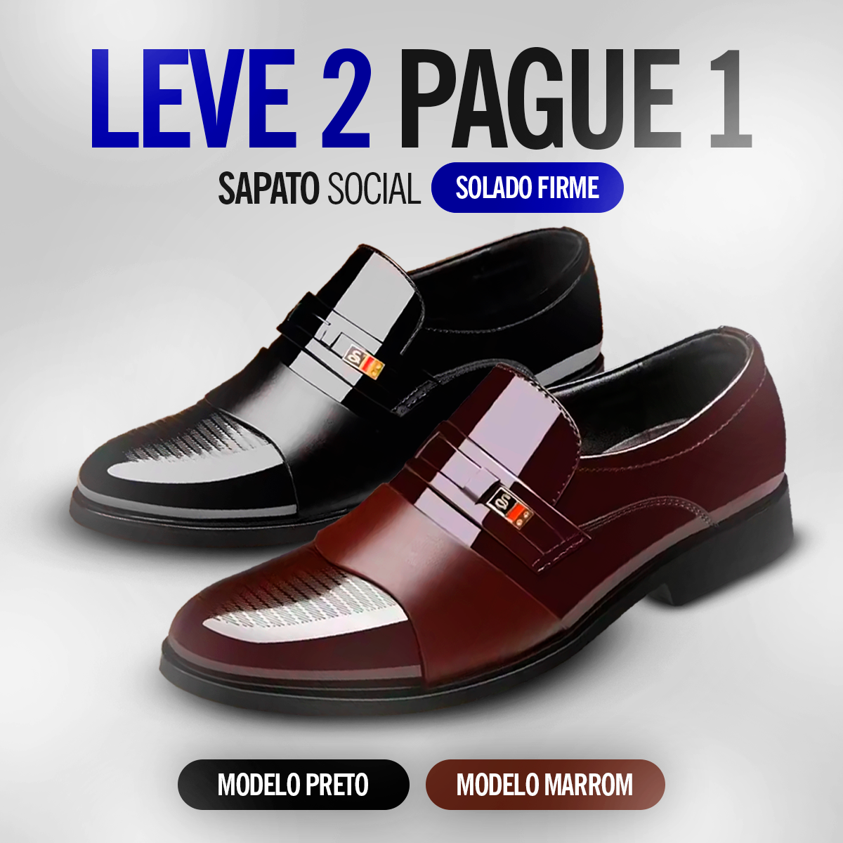 LEVE 2 PAGUE 1 - Sapato Social Luxo Montreal